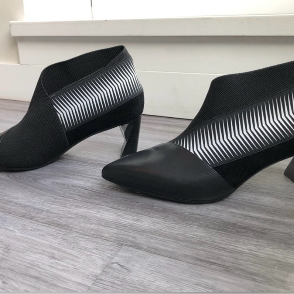 United Nude Zinc Pop Mid Architectural Ankle Boot | Black White - Picture 3 of 9